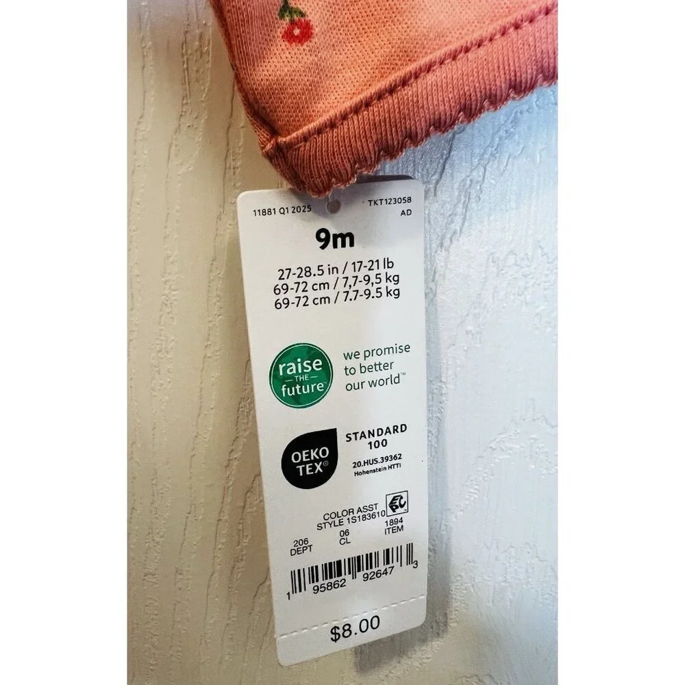 Carter's Just One You Sleeper Girls 9M Orange Little Sister 2-Way Zip Footed NWT